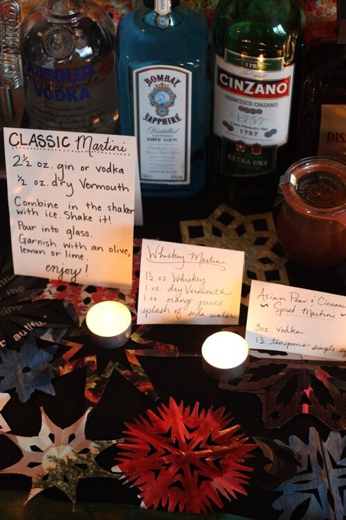 Martini Bar Recipe Cards