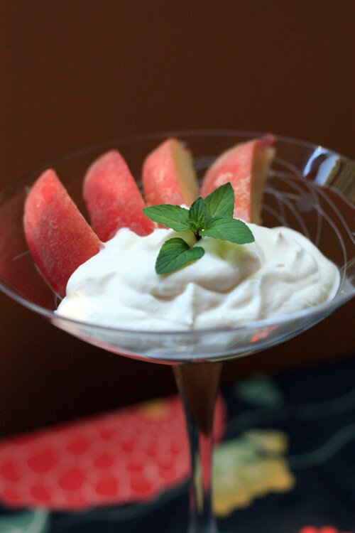 Peaches & Japanese Whiskey Sabayon