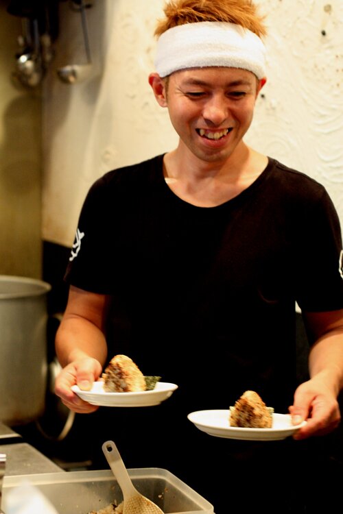 Serving Yaki Onigiri