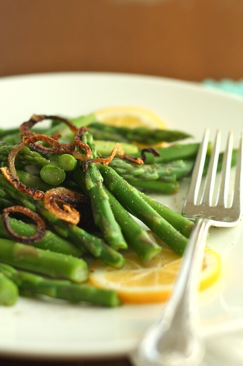 Asparagus Salad & Crispy Shallots